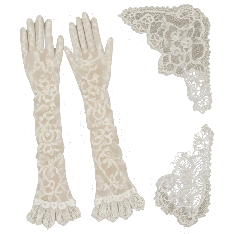 vintage rococo lace gloves  emoji