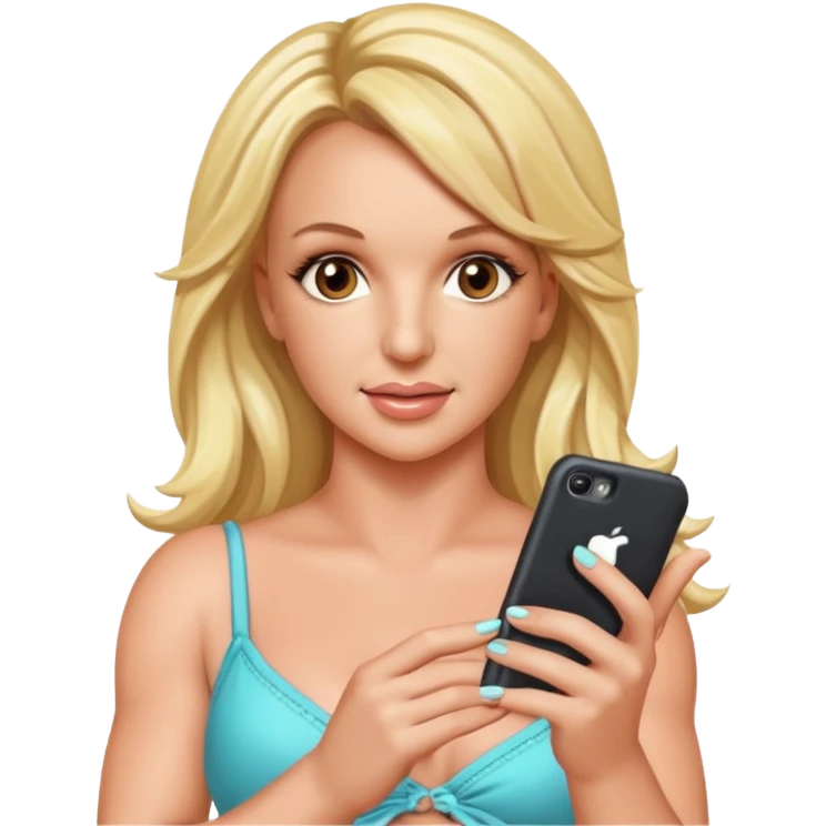 Britney Spears scrolling phone emoji