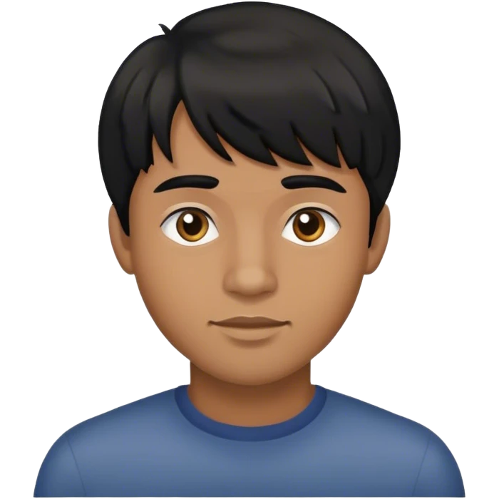 Pelo negro liso y chico moreno con flequillo y pelo ondulado emoji