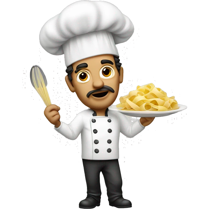 Chef che fa pasta e formaggio  emoji