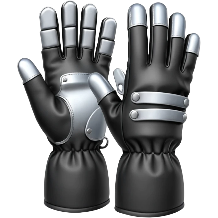 protection gloves black and metal 5 fingers emoji