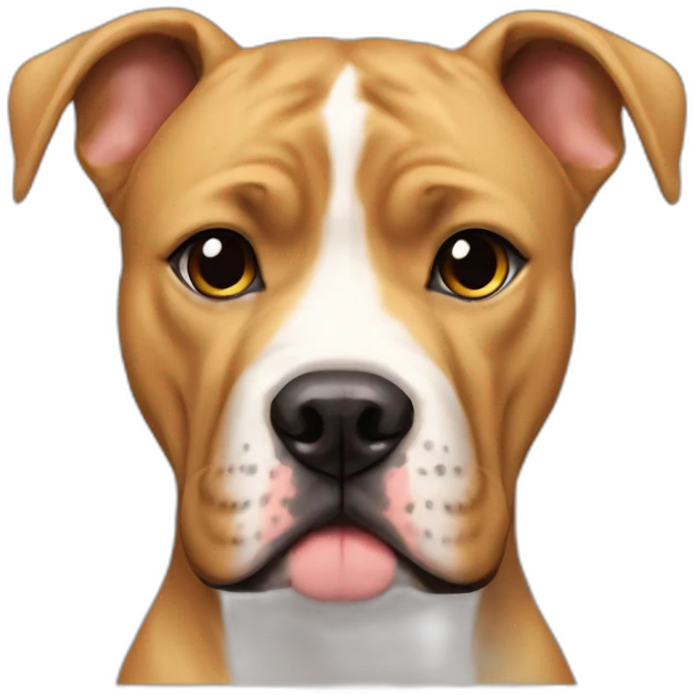 cute blond dog ears up pitbull boxer dark snout emoji