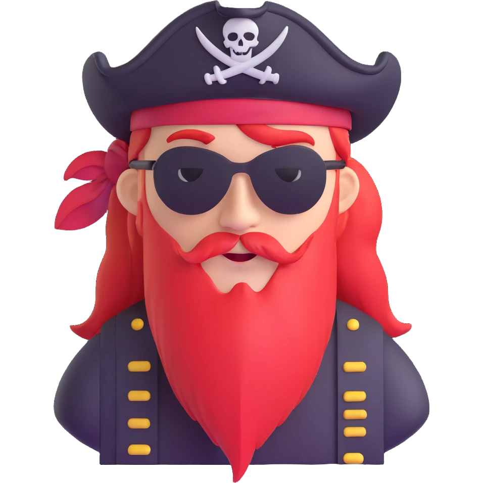pirate captain with eye patch and hat emoji
