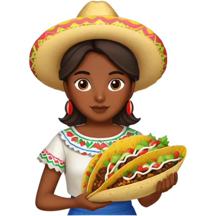 A Mexican girl person with tacos emoji