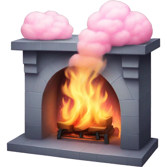 fireplace with cotton candy flames emoji