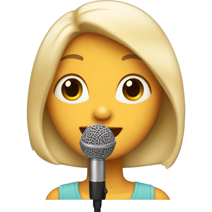 Singing girl in microphone emoji