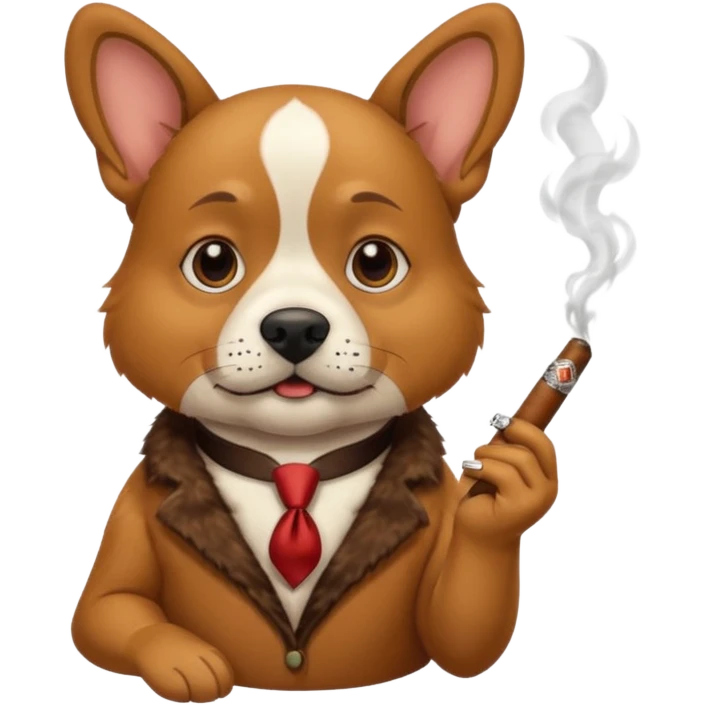 Dog with a ciggarrete emoji