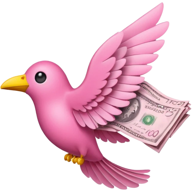 pink money flying  emoji