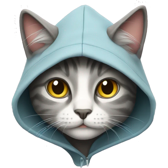 Cat wearing a hoodie emoji