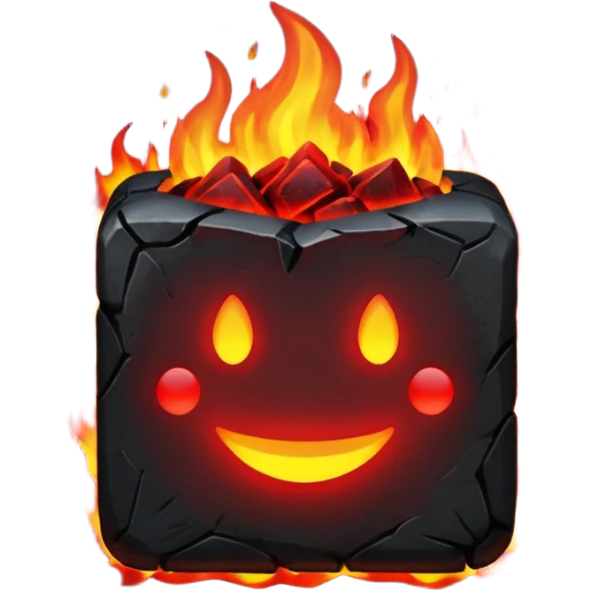 burning coal square emoji