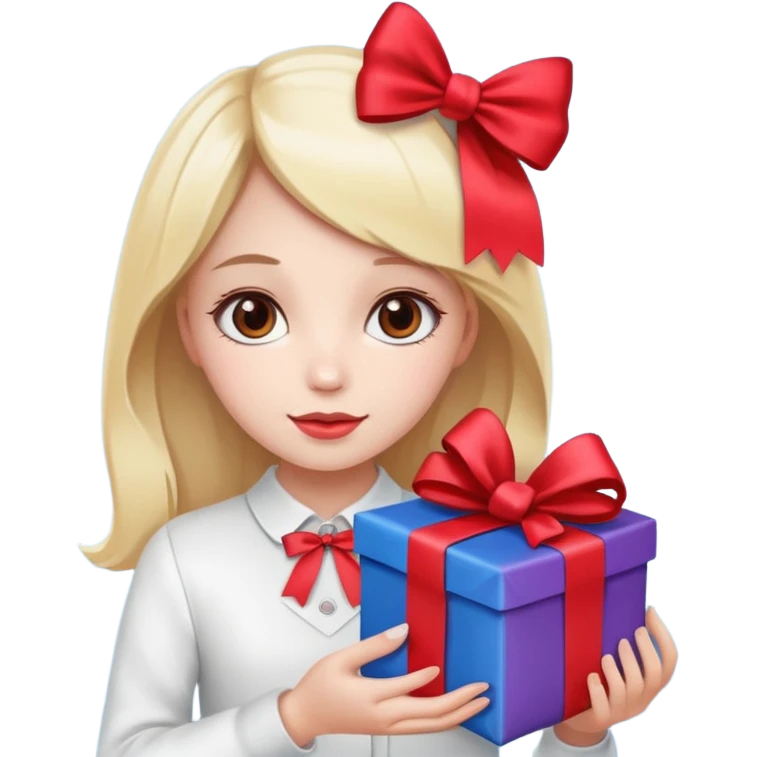 🥳🎀 Tokat takan kız elinde hediye var emoji