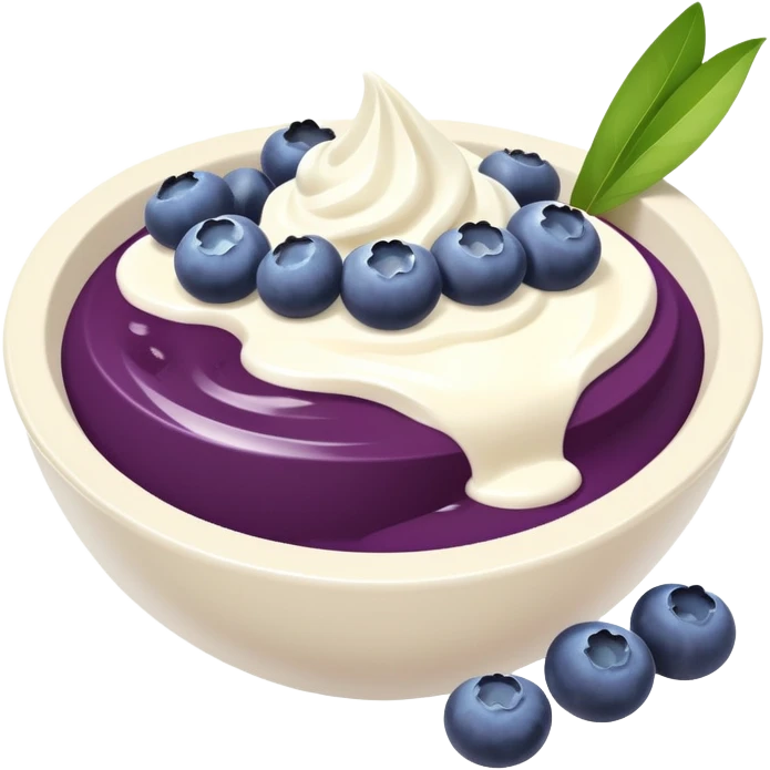 an aesthetic acia bowl with yoghurt and blueberries emoji