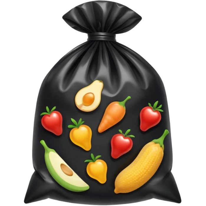 Black bag plastic meal emoji