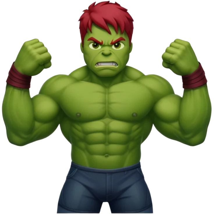 Hulk with red hair  emoji