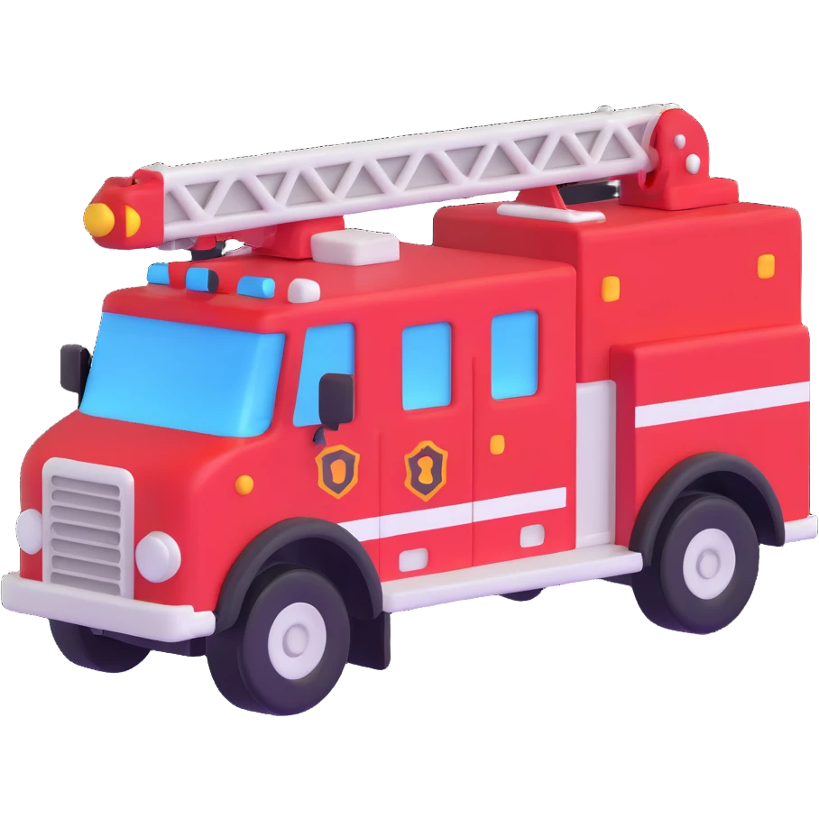 red and black fire truck emoji