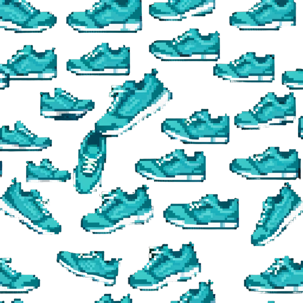 turquoise running shoes, athletic footwear, blue-green sneakers emoji