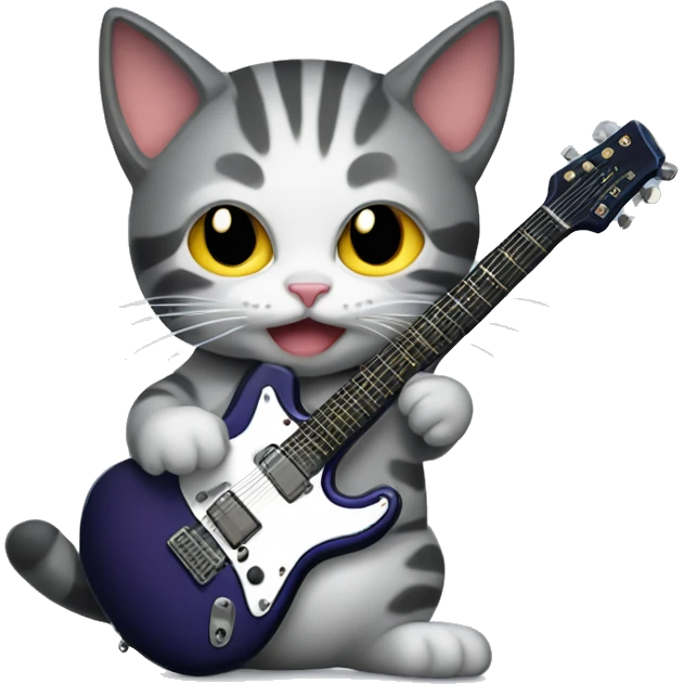 Cat with electric guitar  emoji