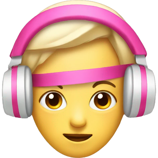 Headphons with a pink ribbon emoji