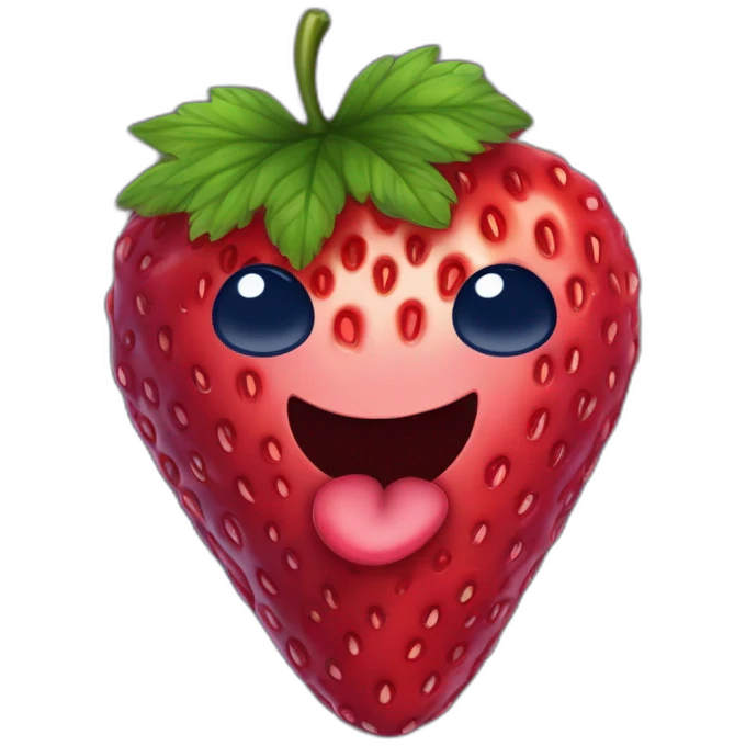 Une fraise avec une framboise avec une myrtille  emoji