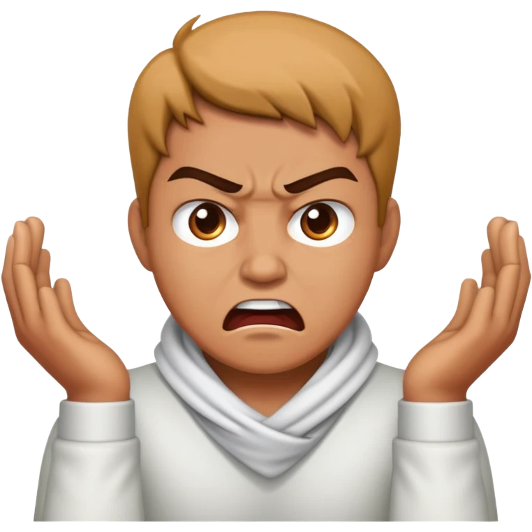 Person with hands around neck angry emoji