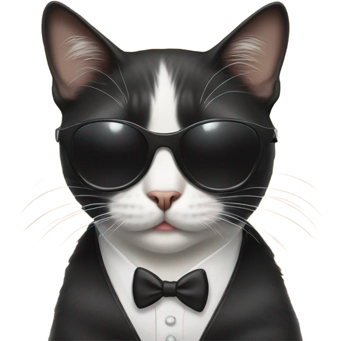 Tuxedo cat with shades emoji