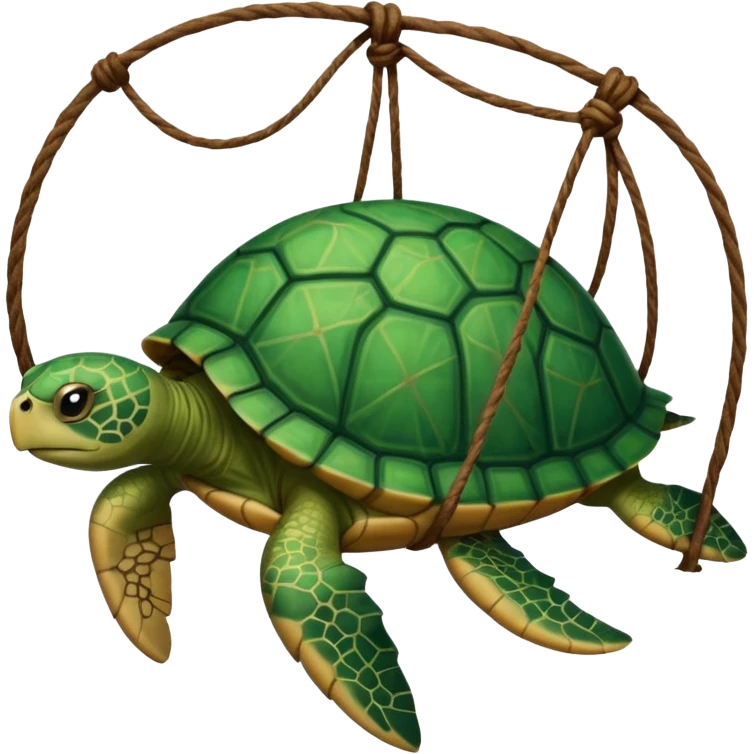 turtle stuck with fishing web emoji