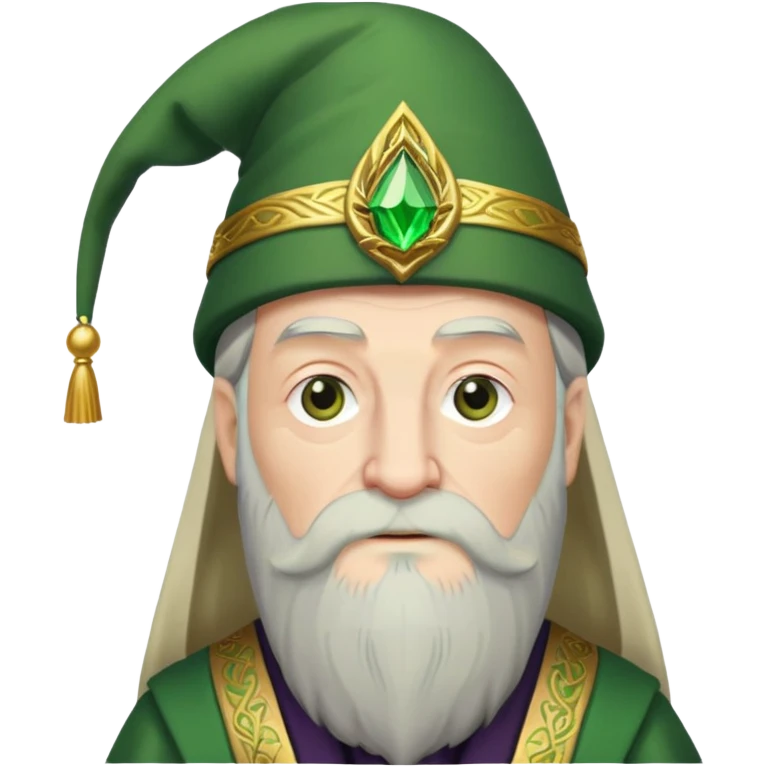 Dumbledore green hat with decoration emoji