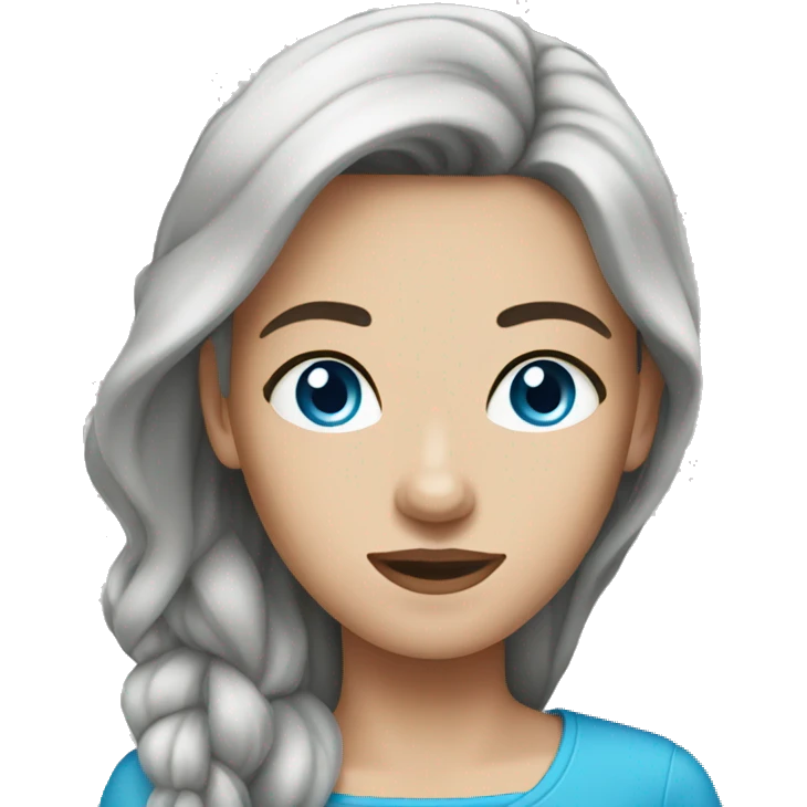 brunette with blue eyes emoji