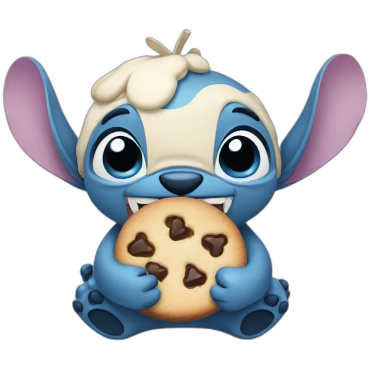 Stitch qui mange un cookie emoji