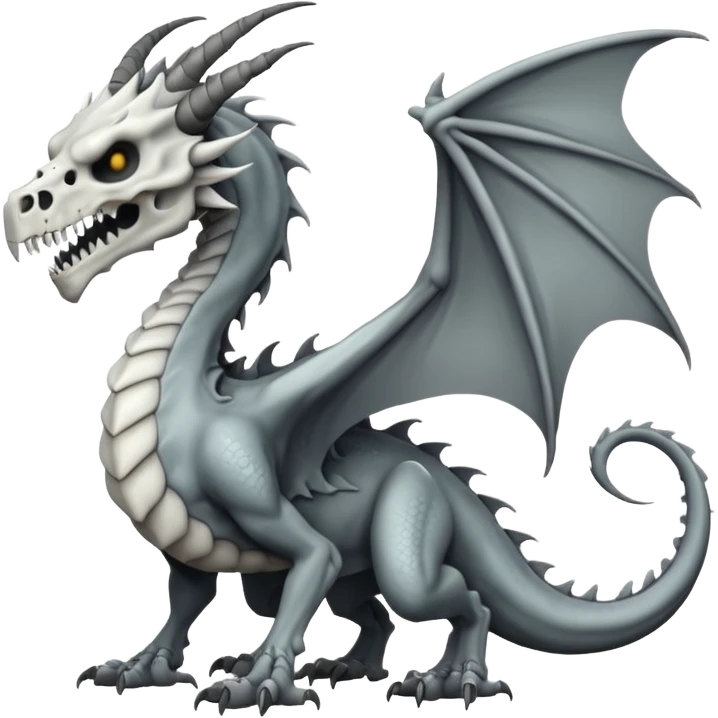 Skull-faced dragon, full body emoji