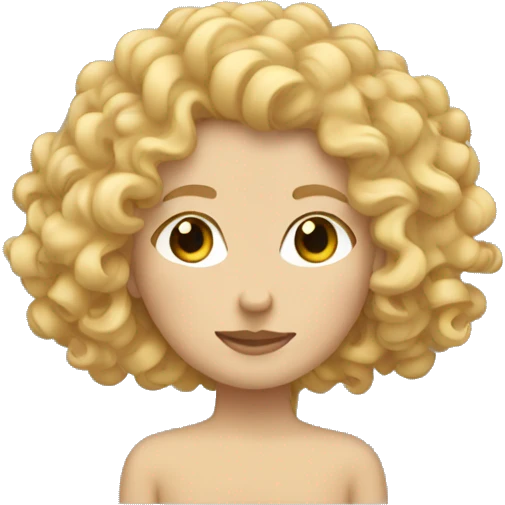 Curly blond hair. No face. emoji