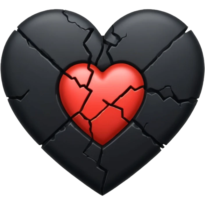 Corazón roto color negro  emoji