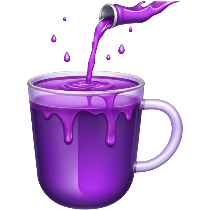 A cup of purple liquid spilling out of it emoji