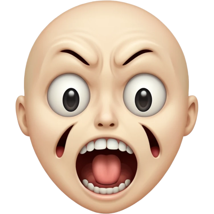 The screen showing a screaming face emoji