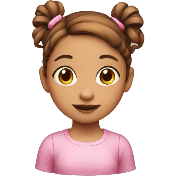 Little Girl with brown-pink pigtails emoji