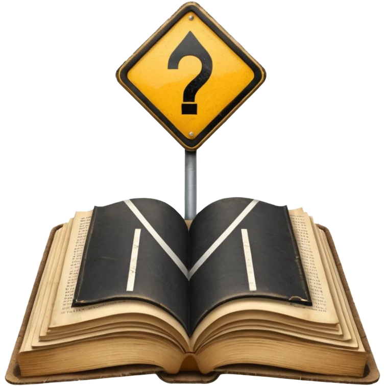 open book with a road sign inside emoji