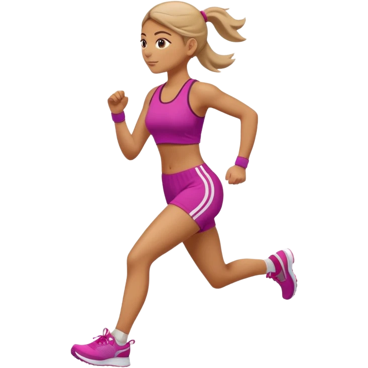 sporty woman cartoon emoji style back view emoji