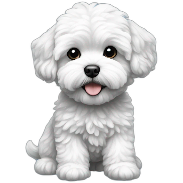 Maltipoo black and white emoji