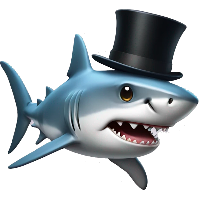 Shark with a top hat emoji