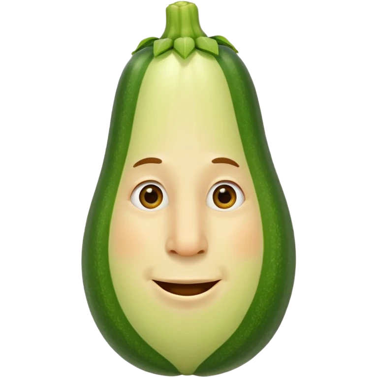 cartoon character with an exaggerated, long, green zucchini-shaped nose, humorous style emoji