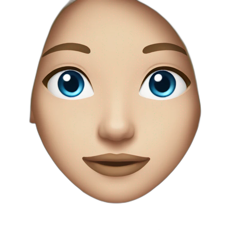 women long straight hair light brunette and blue eyes emoji