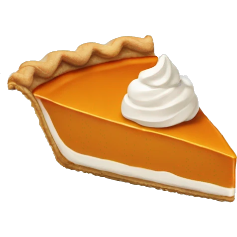 Pumpkin pie slice with whipped cream on top emoji