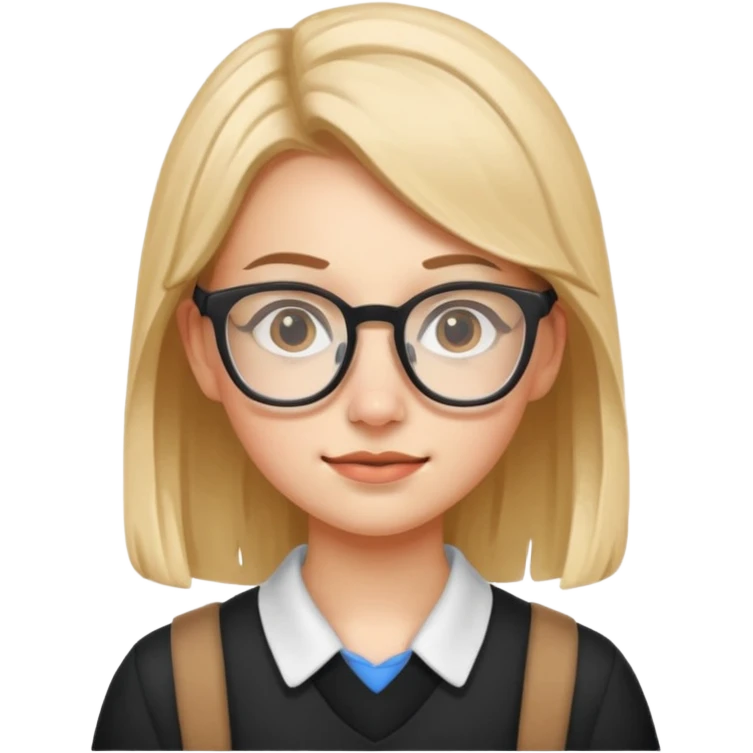 nerd girl with pimples and glasses emoji