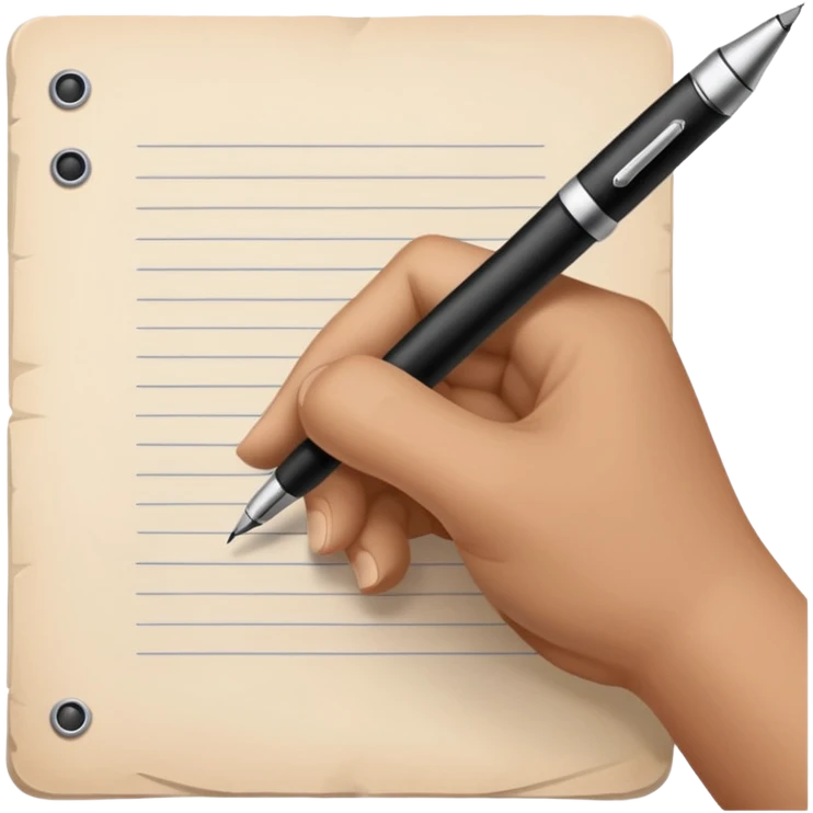 hand with write on the paper emoji