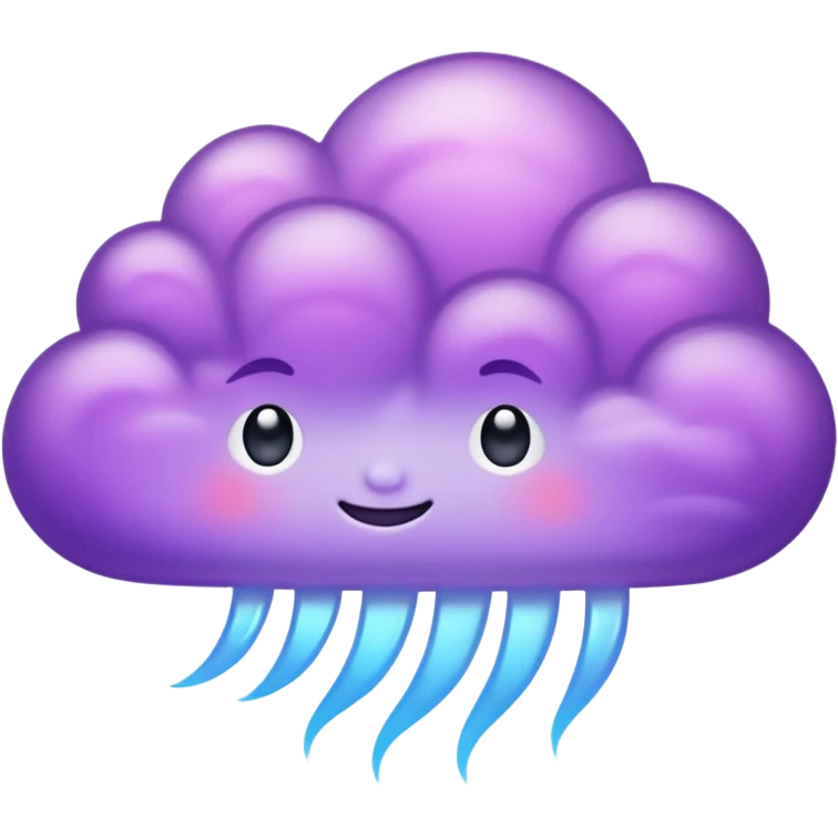 A glowing purple cloud with subtle sparkles around it. emoji