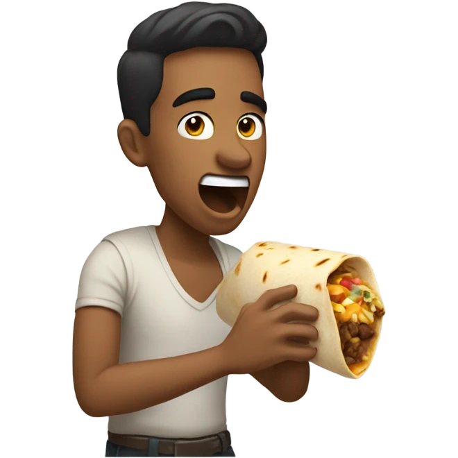 Guy eating a burrito emoji