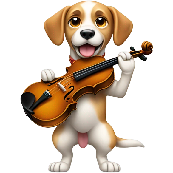 Dog playing violin emoji