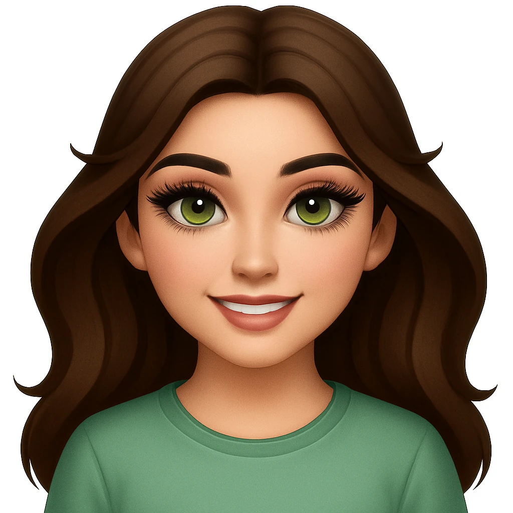 Make the eyebrows black, add a little light makeup, make the eyelashes long and thick, and add more shades to the green eye color (keep the OPhome emoji style) emoji