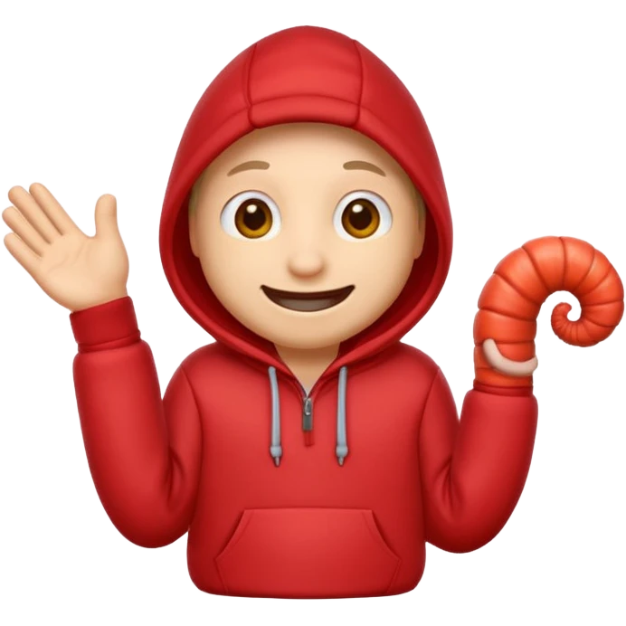 worm in a red hoodie emoji