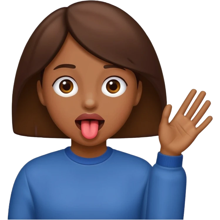 tongue out with hands to the side emoji